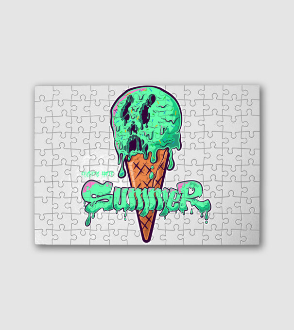 i f HATE summer | cyan minta fehér pólón
